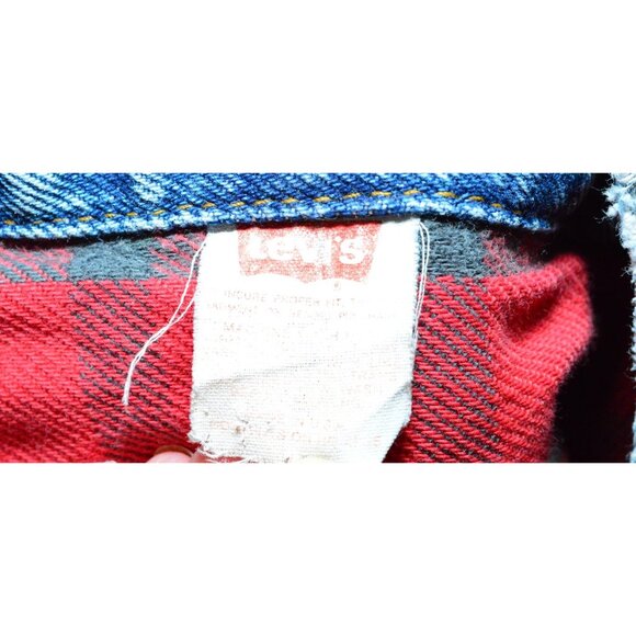 Levis Jacket Vintage Blue Denim Flannel Lining Trucker Women's Size Small READ - Picture 8 of 8